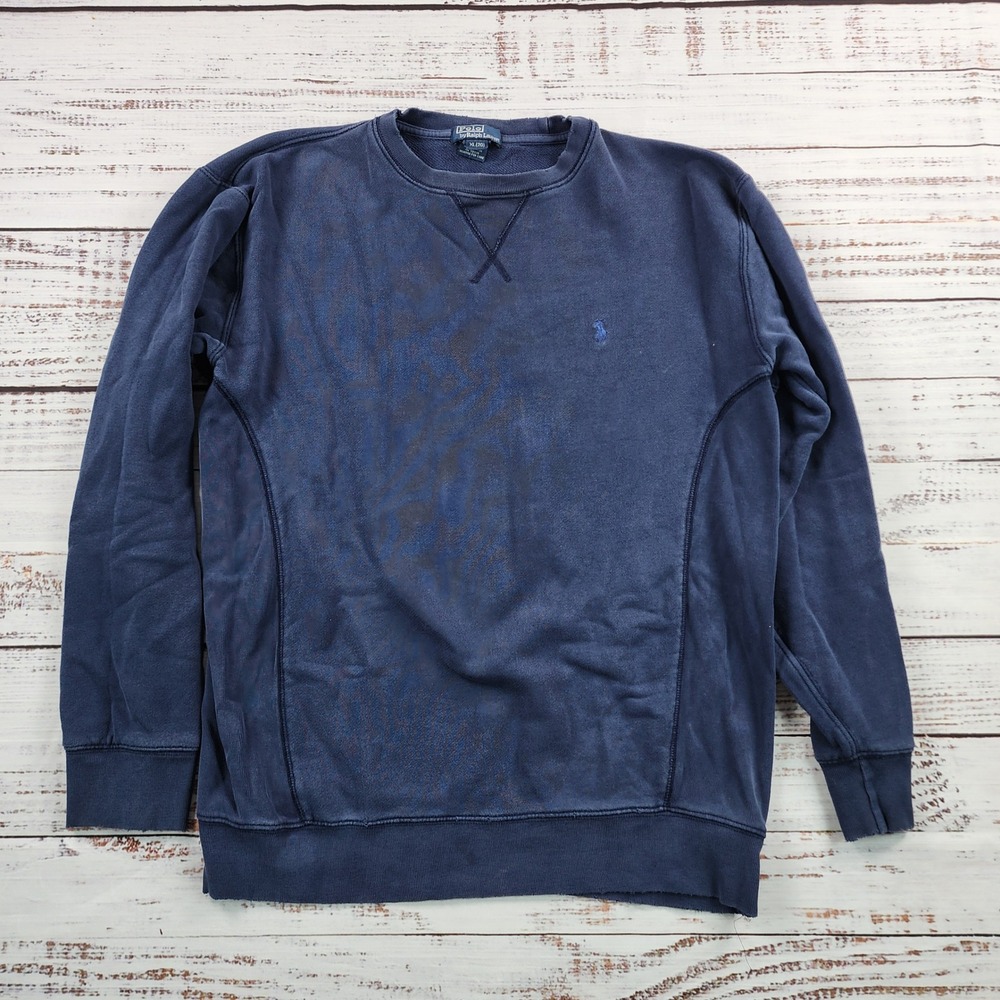 Polo Ralph Lauren Sweatshirt Boys XL 20 Navy‎ Blue Pony Fleece Crewneck Cotton